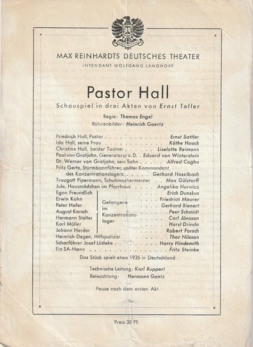 Programmheft ernst toller - programmheft,